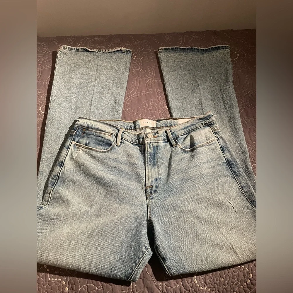 New Frame Le High Flare 32 Crystal Beach Tear Wash - Picture 5 of 12